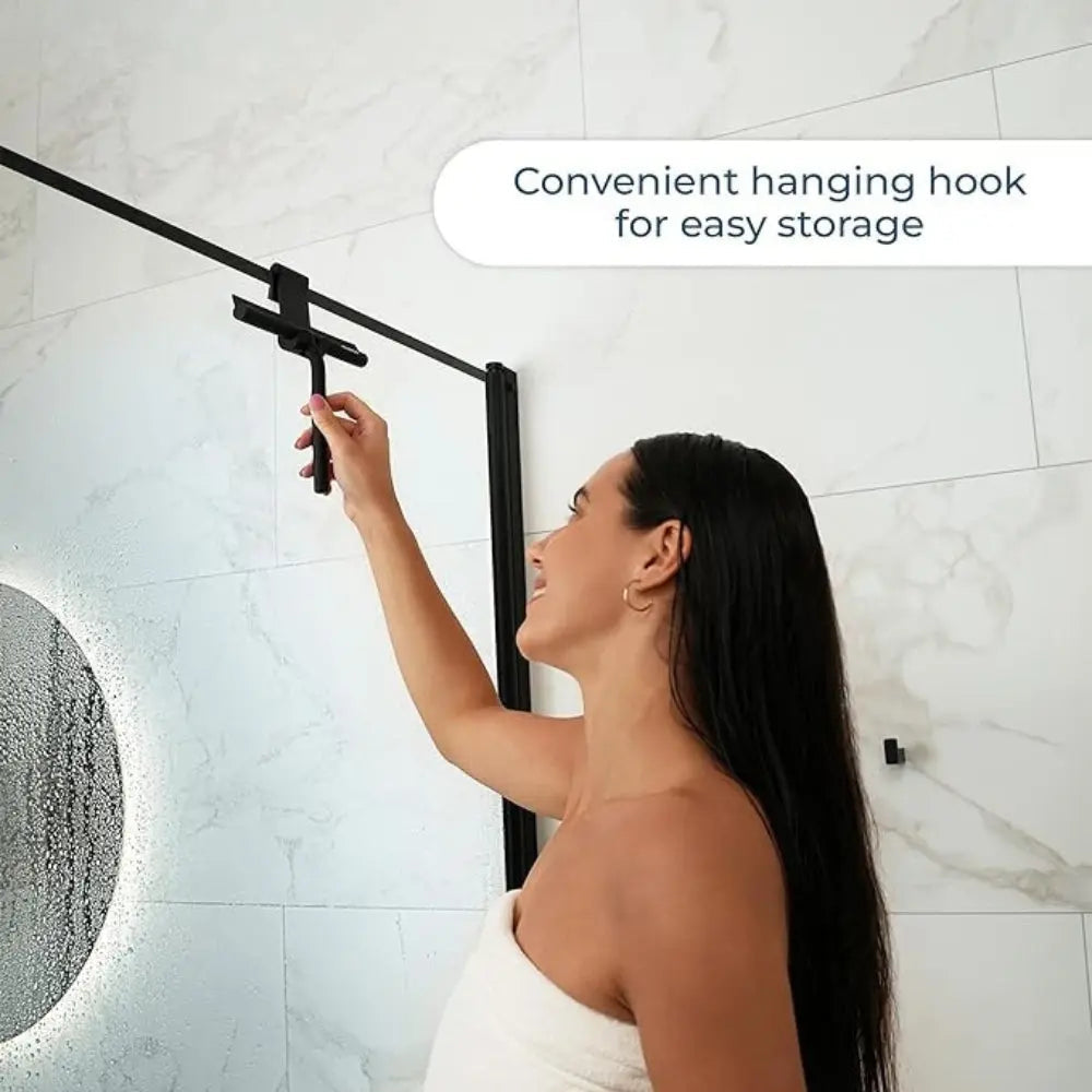 Silicone Bathroom Squeegee for Glass Shower Doors, Mirrors & Tile – Streak-Free Wiper with Ergonomic Handle for Daily Water Removal | Thomler