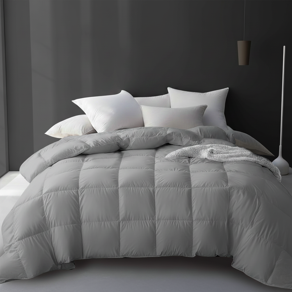 Down Comforter All Season Lightweight Breathable Quilt for Single Double Queen King Bed White Pink Gray 95% Goose Filled Year Round | Thomler