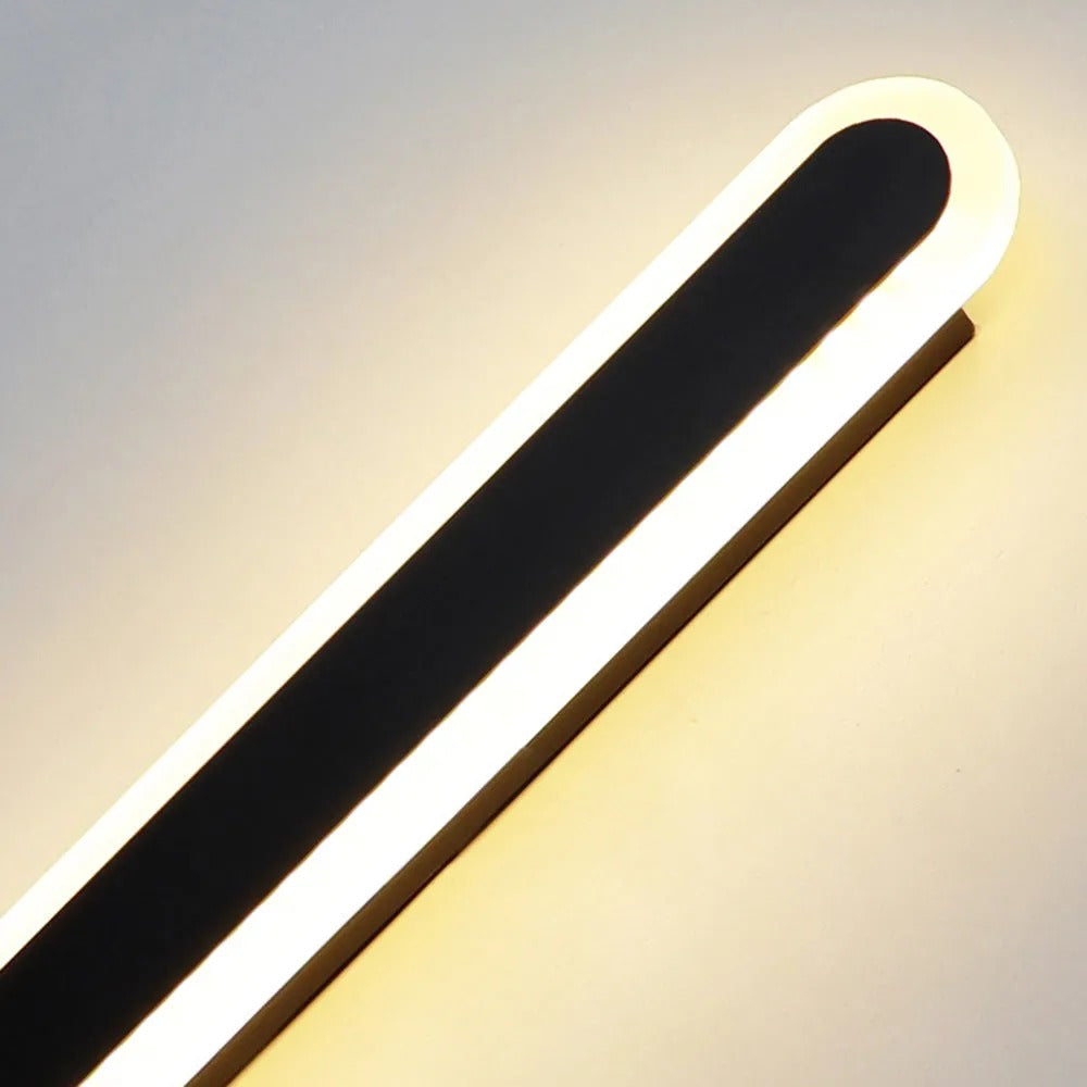 Waterproof LED Sconce Elongated Wall Mount Fixture for Exterior & Interior Spaces – Indoor Outdoor Lighting – Black Metal Acrylic Diffuser | Thomler