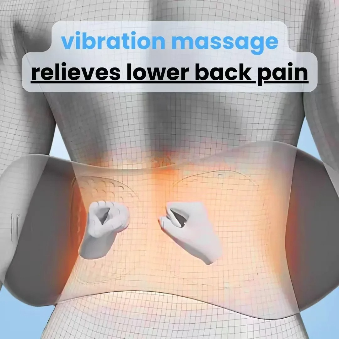 Lumbar Support Cushion with Heat & Vibration Therapy for Lower Back Pain, Sciatica Relief & Spine Alignment at Home or Office | Thomler