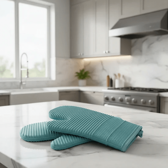 Oven Gloves Food-Grade Silicone 13 in Heat Resistant Kitchen Cooking BBQ Baking Safety Gloves | Thomler