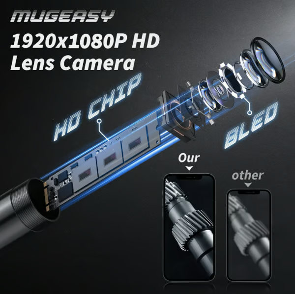 Inspection Camera 5.0 m 1080P HD Flexible Cable Drain Pipe Car Engine Endoscope With LED Light Smartphone Viewer | Thomler