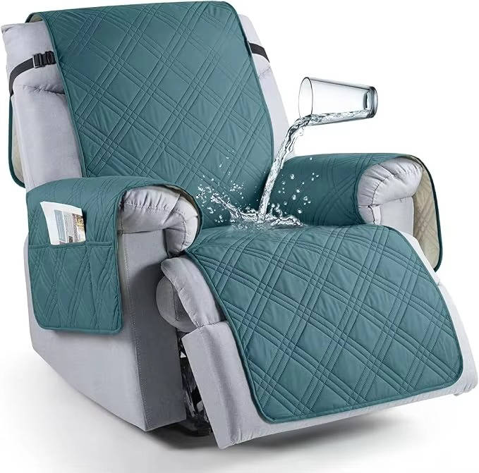 Recliner Protector with Waterproof Layers, Side Pockets & Non-Slip Grip for Pets, Spills & Family Use | Thomler