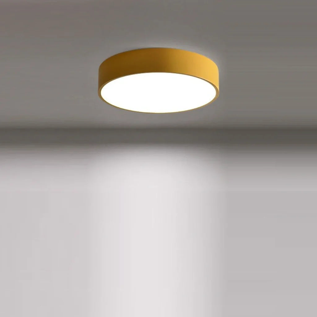 Flush-Mount LED Disc Ceiling Fixture with Metal Housing – Modern Ambient Overhead Lighting for Home | Thomler