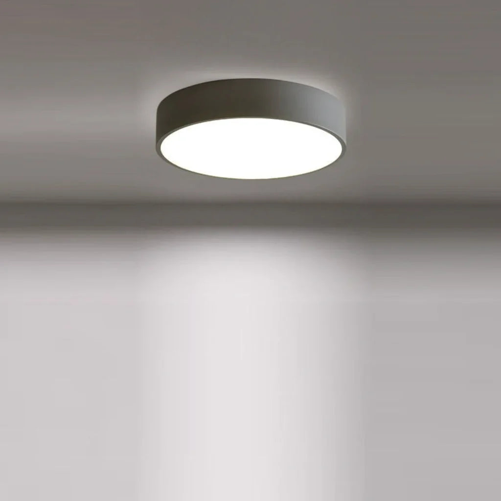Flush-Mount LED Disc Ceiling Fixture with Metal Housing – Modern Ambient Overhead Lighting for Home | Thomler