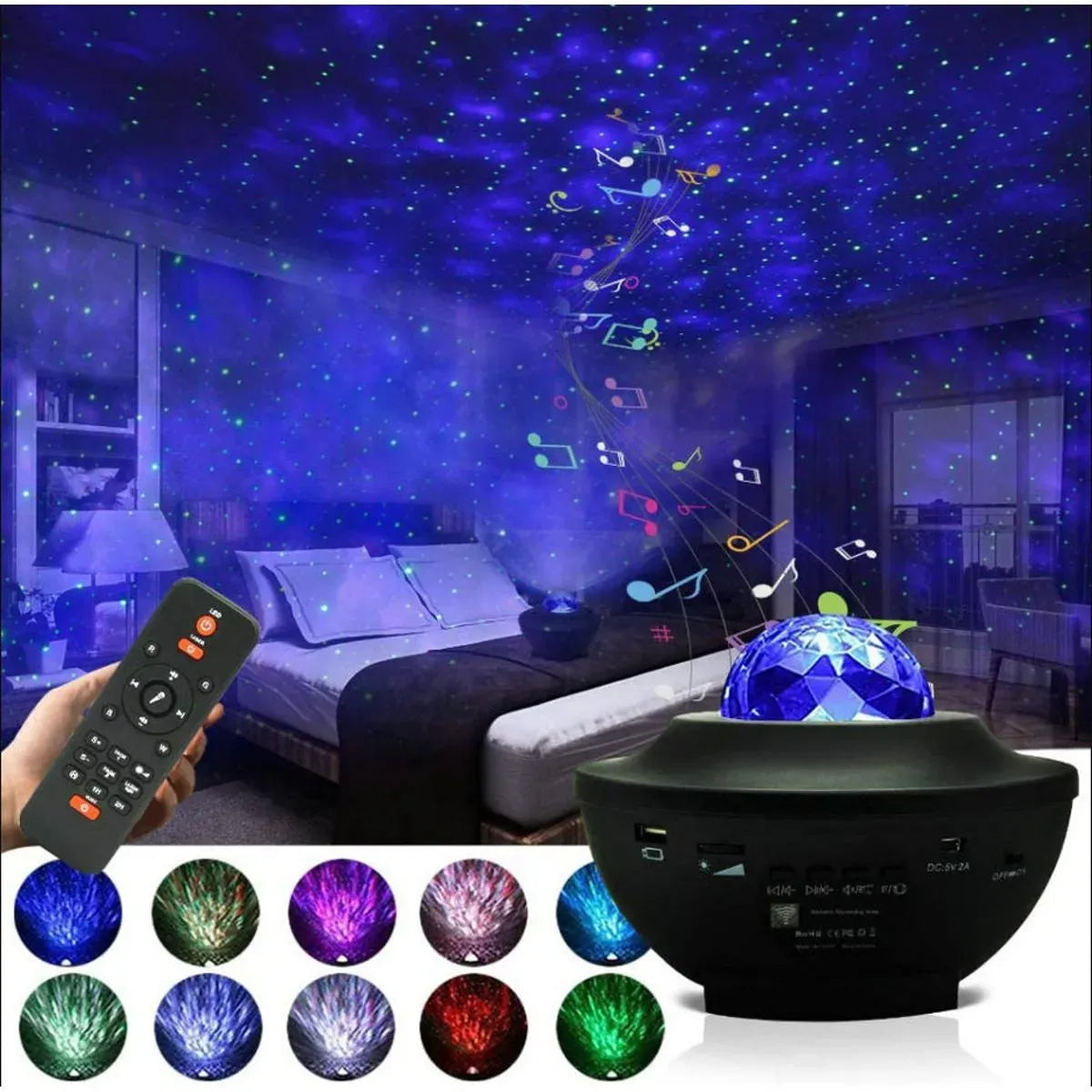 Star Projector Light with Music Sync & Color Wave Effects for Bedroom, Gaming Room, Home Party | Thomler
