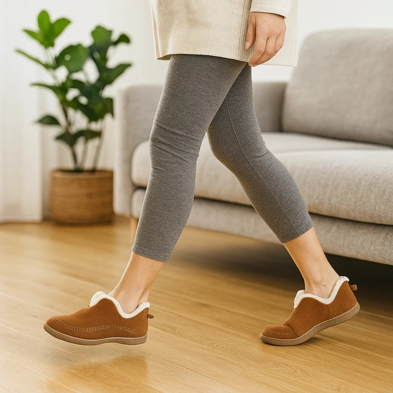 Cushioned Indoor Footwear with Contoured Footbed for Cold Weather Relief – Cozy House Shoes with Grip Soles | Thomler