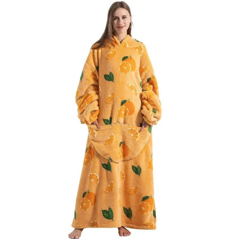 Oversized Hooded Throw with Sleeves – Dual-Layer Sherpa & Fleece for Couch Lounging, Gaming & Reading | Thomler