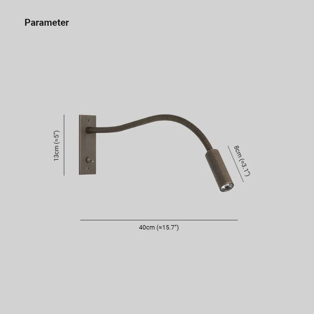Adjustable Reading Wall Sconce Light with Spot Lamp Modern Minimalist Bedroom Metal Fixture Warm LED Bronze Nickel Chrome | Thomler