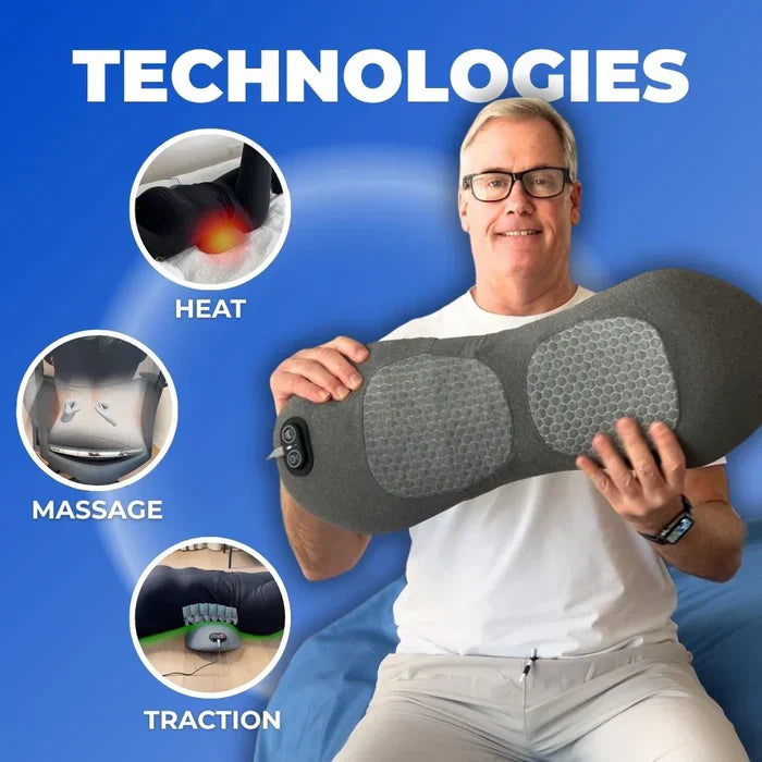 Lumbar Support Cushion with Heat & Vibration Therapy for Lower Back Pain, Sciatica Relief & Spine Alignment at Home or Office | Thomler
