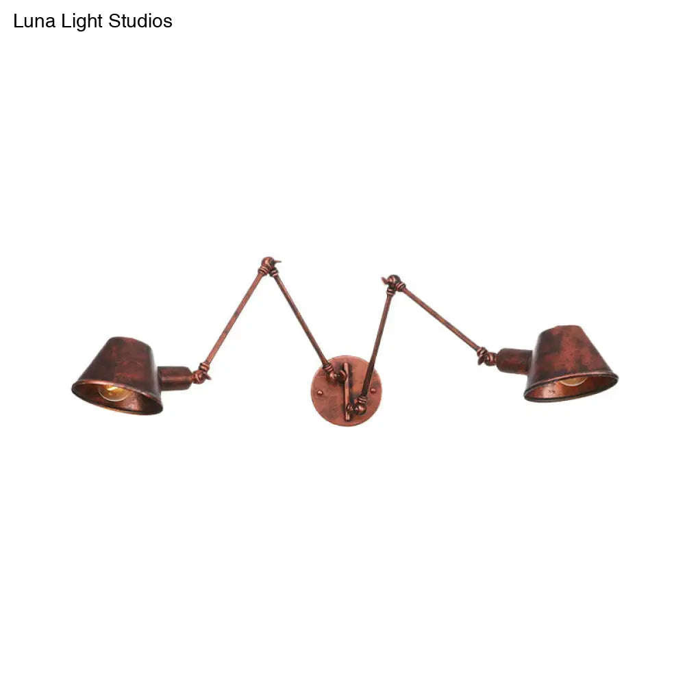 Adjustable Metal Wall Light Fixture with Cone Shade for Bedroom Living Room Industrial Decor Home Office Hallway Dining Room 2 or 3 Light | Thomler
