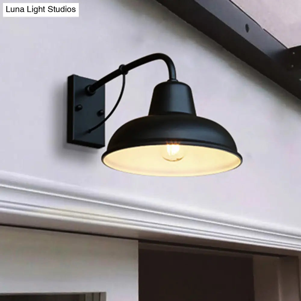 Metal Dome Outdoor Wall Sconce Light for Porch, Patio & Entryway | Rust-Resistant Exterior Fixture | Industrial Farmhouse Design | Thomler