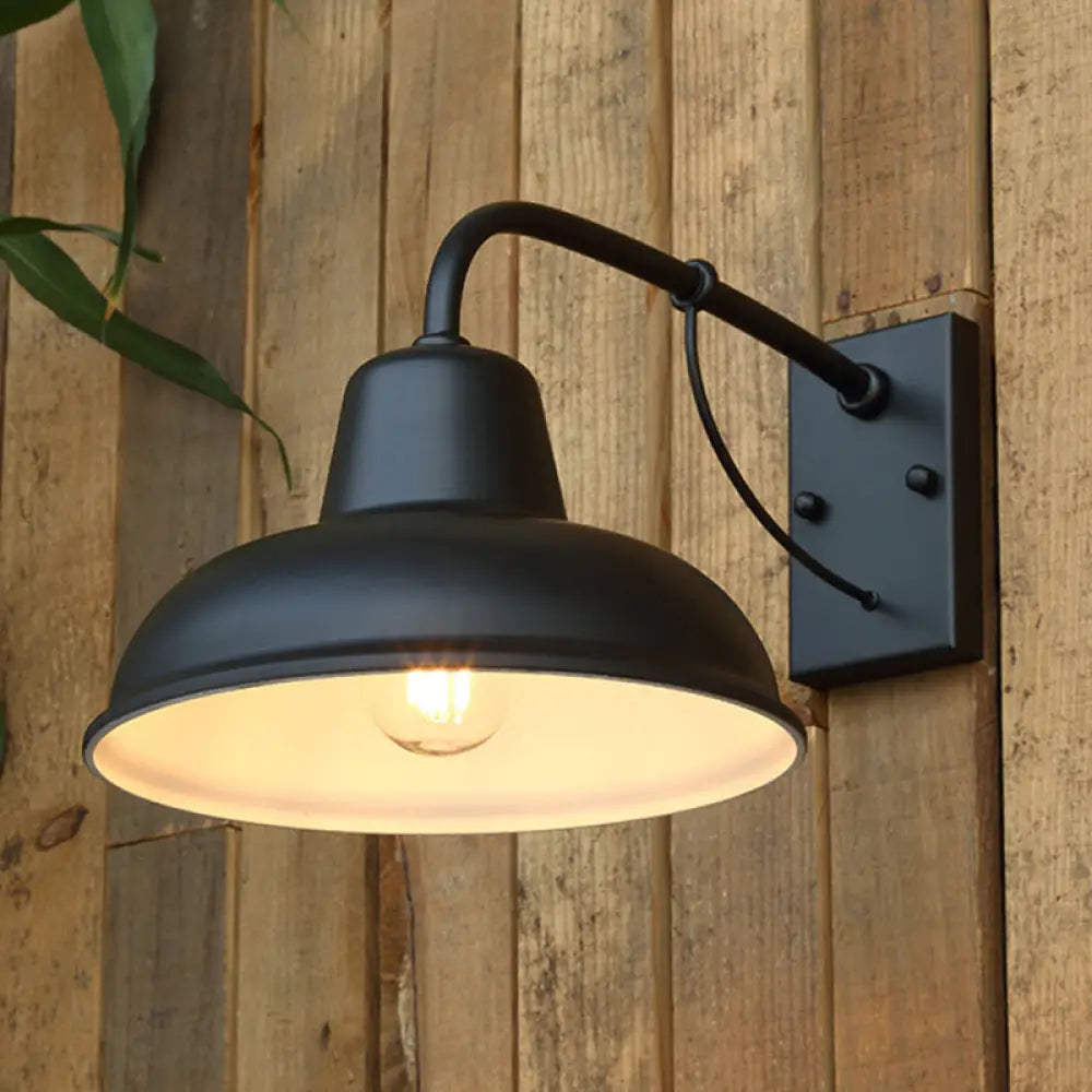 Metal Dome Outdoor Wall Sconce Light for Porch, Patio & Entryway | Rust-Resistant Exterior Fixture | Industrial Farmhouse Design | Thomler