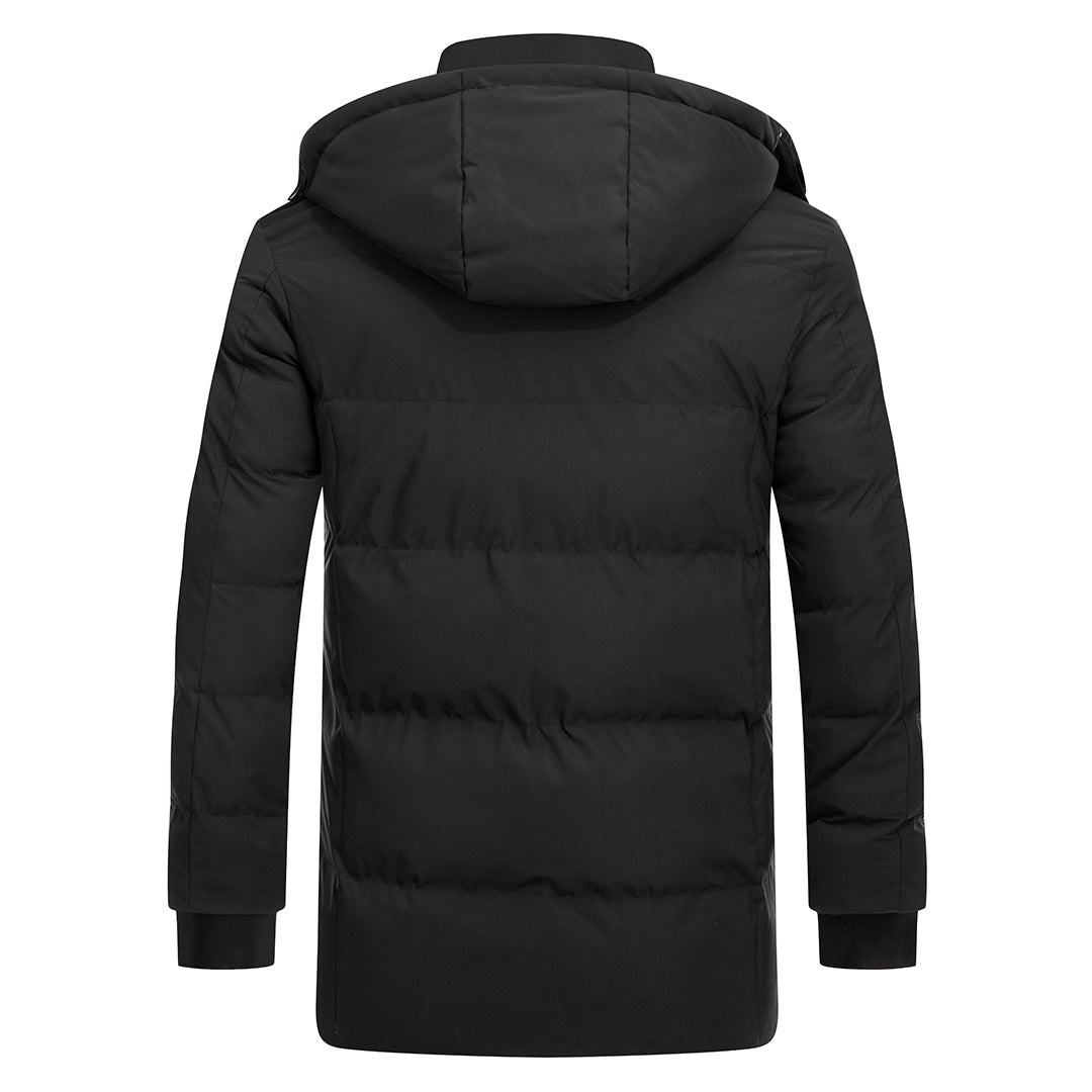 Waterproof Insulated Winter Parka Jacket with Detachable Hood for Men | Cold Weather Outdoor Coat with Padded Lining | Thomler
