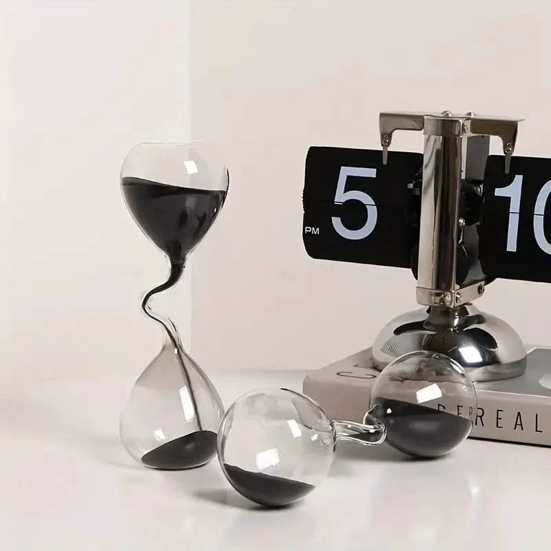 Flowing Sand Timer with Spiral Glass Design – Decorative Desktop Hourglass for Office & Living Room | Thomler