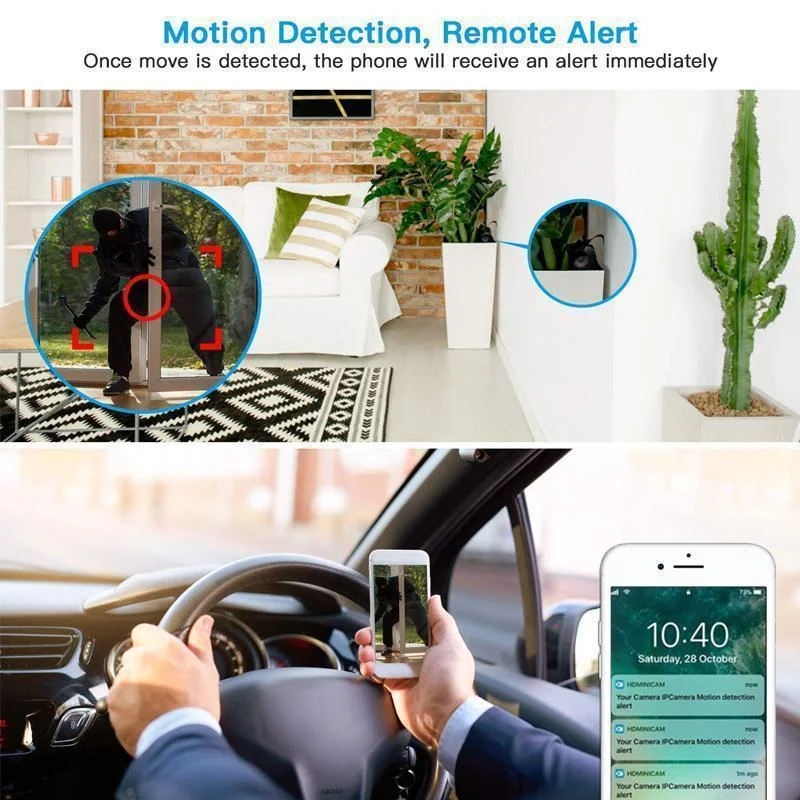 Compact Wireless Security Camera with HD Video, Night Vision & App Control for Indoor Home Monitoring | Thomler