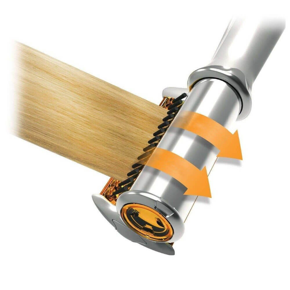 Dual-Action Rotating Hair Styling Tool – Curls & Straightens Wet or Dry Hair with Ceramic Barrel & Ionic Bristles for Salon Blowouts at Home | Thomler