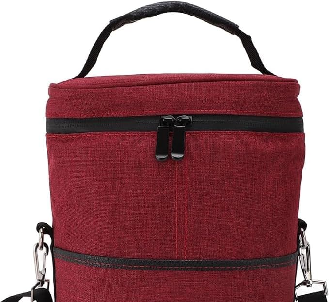 Padded Two-Bottle Wine Carrier Bag with Shoulder Strap for Picnics Parties Outdoor Travel Beach Dinner Events Wine Tastings Gifts | Thomler
