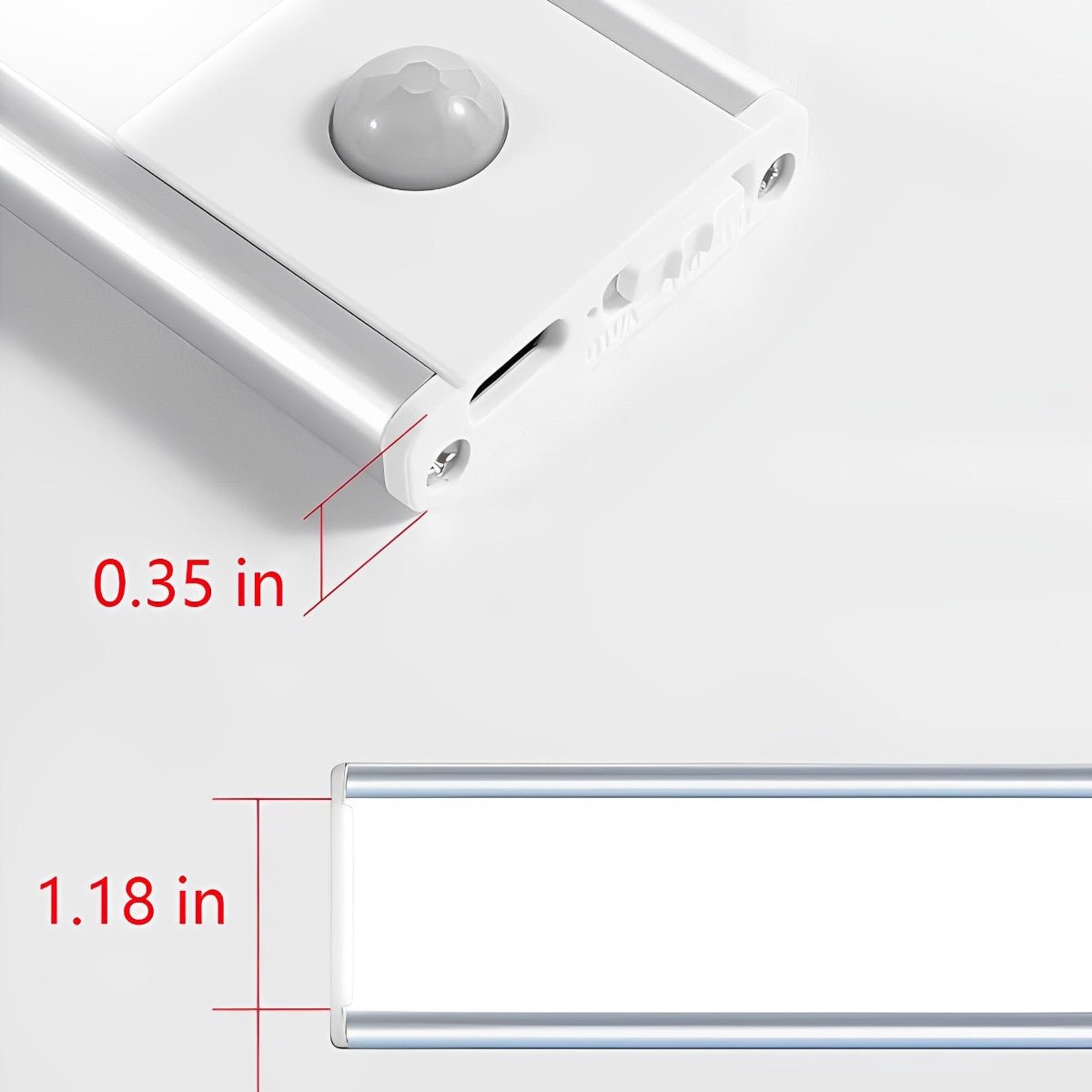 Cabinet Light Aluminium 60.0 cm Motion Sensor USB Rechargeable Kitchen Wardrobe Under Cabinet LED Strip Lighting | Thomler