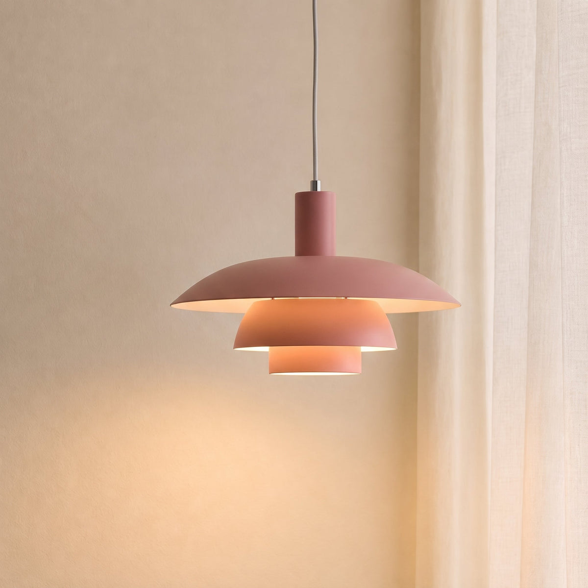 Scandinavian Metal Pendant Light with Integrated LED – Dimmable Ceiling Fixture for Dining Room & Kitchen – 11.4 in or 15.4 in Diameter | Thomler