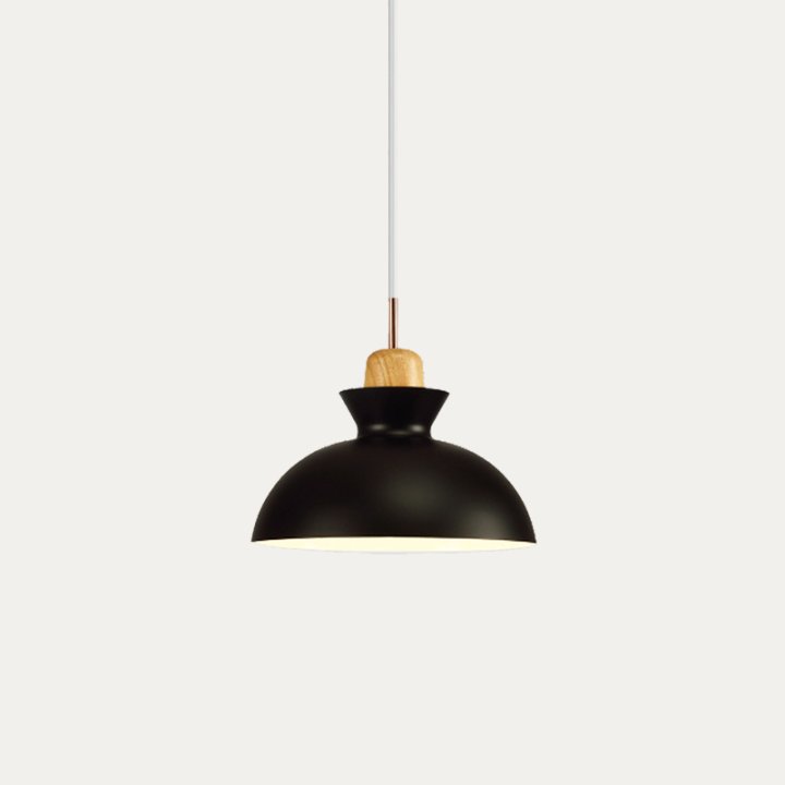 Pendant Light Wood 11 in E27 60W Scandinavian Style Living Room Bedroom Ceiling Lamp | Thomler