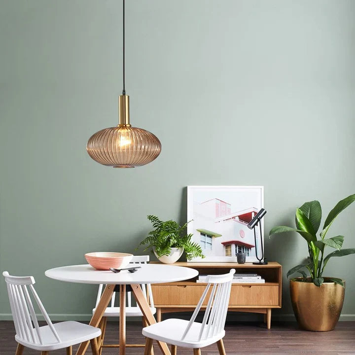 Pendant Light Glass 11.8 in E27 Colored Dining Room Kitchen Island Hanging Ceiling Fixture Vintage Retro | Thomler