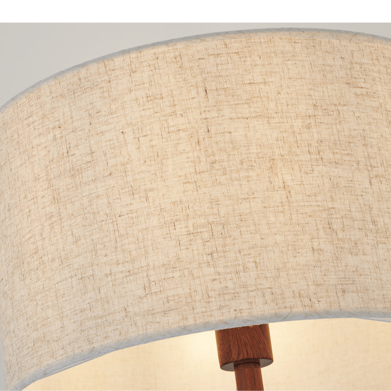 Floor Lamp Wood 170.0 cm Natural Linen Shade Living Room Bedroom Japandi Scandinavian Reading Light Ambient Lighting | Thomler