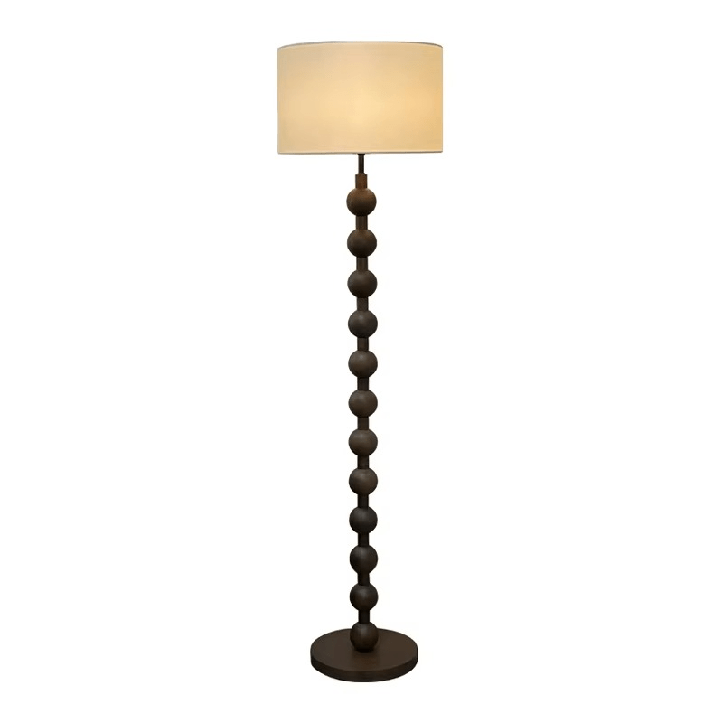 Floor Lamp Wood 170.0 cm Natural Linen Shade Living Room Bedroom Japandi Scandinavian Reading Light Ambient Lighting | Thomler
