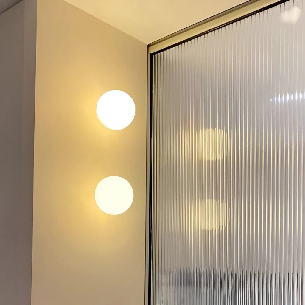 Floating Orb Wall Sconce with Frosted Glass Shade – Modern Minimalist Design for Bedroom, Bath & Hallway – Hidden Mount LED Light Fixture | Thomler