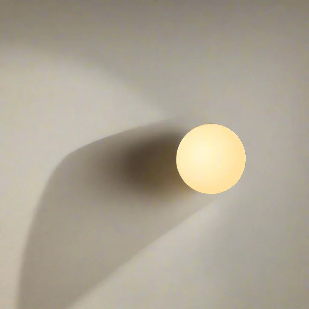 Floating Orb Wall Sconce with Frosted Glass Shade – Modern Minimalist Design for Bedroom, Bath & Hallway – Hidden Mount LED Light Fixture | Thomler