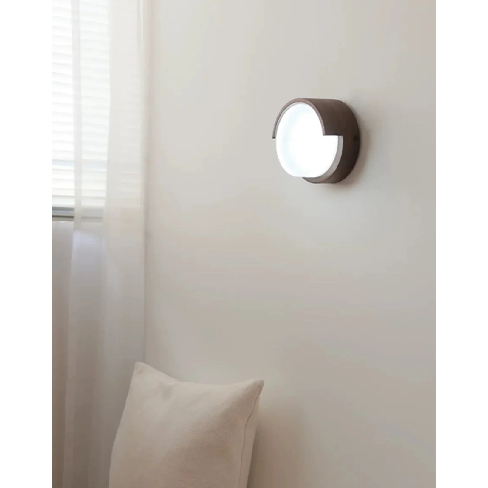 Wall Lamp Wood Metal 5.9 in Warm White Indoor Hallway Living Room Minimalist Japandi Accent Lighting Fixture | Thomler