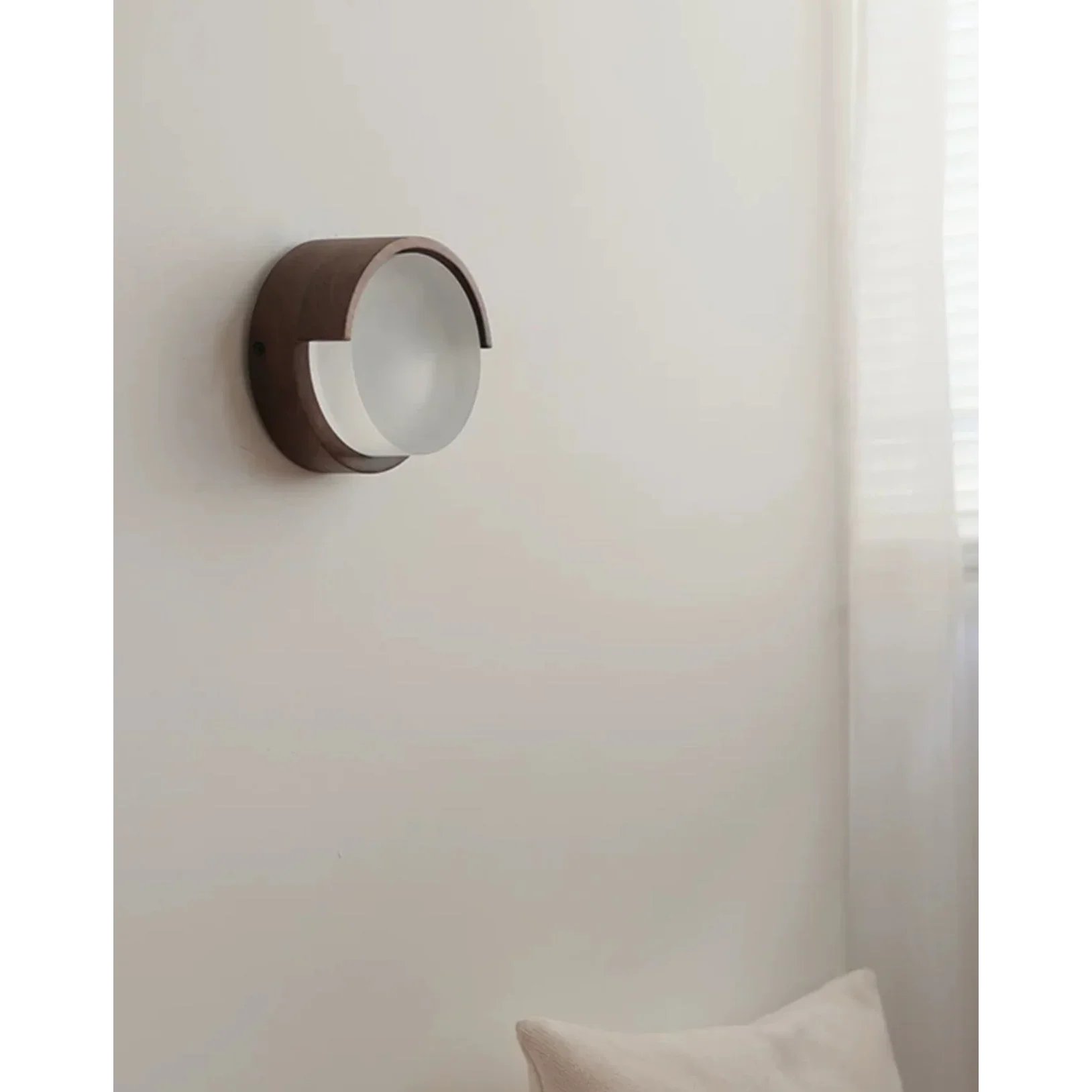 Wall Lamp Wood Metal 5.9 in Warm White Indoor Hallway Living Room Minimalist Japandi Accent Lighting Fixture | Thomler