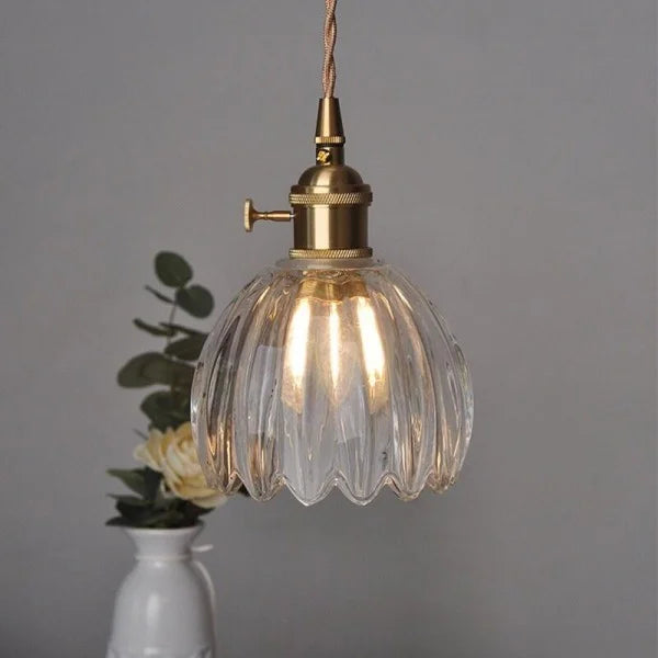 Pendant Light Glass Flower Shade 12.0 cm Warm Indoor Dining Room Kitchen Island Hanging Ceiling Lamp | Thomler