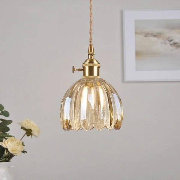 Pendant Light Glass E27 Amber Dining Room Kitchen Island Retro Hanging Ceiling Lamp | Thomler