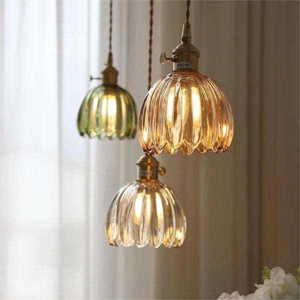 Pendant Light Glass E27 Amber Dining Room Kitchen Island Retro Hanging Ceiling Lamp | Thomler