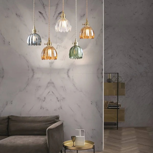 Pendant Light Glass E27 Amber Dining Room Kitchen Island Retro Hanging Ceiling Lamp | Thomler