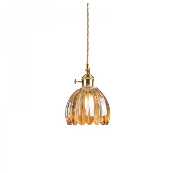 Pendant Light Glass Flower 12.0 cm (4.7") Japanese Style Dining Room Bedroom Hanging Ceiling Lamp E27 Warm Ambient Lighting | Thomler