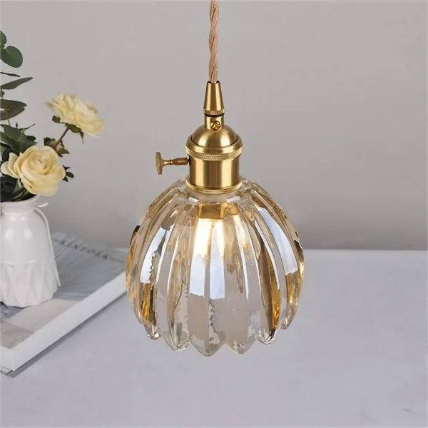 Pendant Light Glass Flower Shade 12.0 cm Warm Indoor Dining Room Kitchen Island Hanging Ceiling Lamp | Thomler