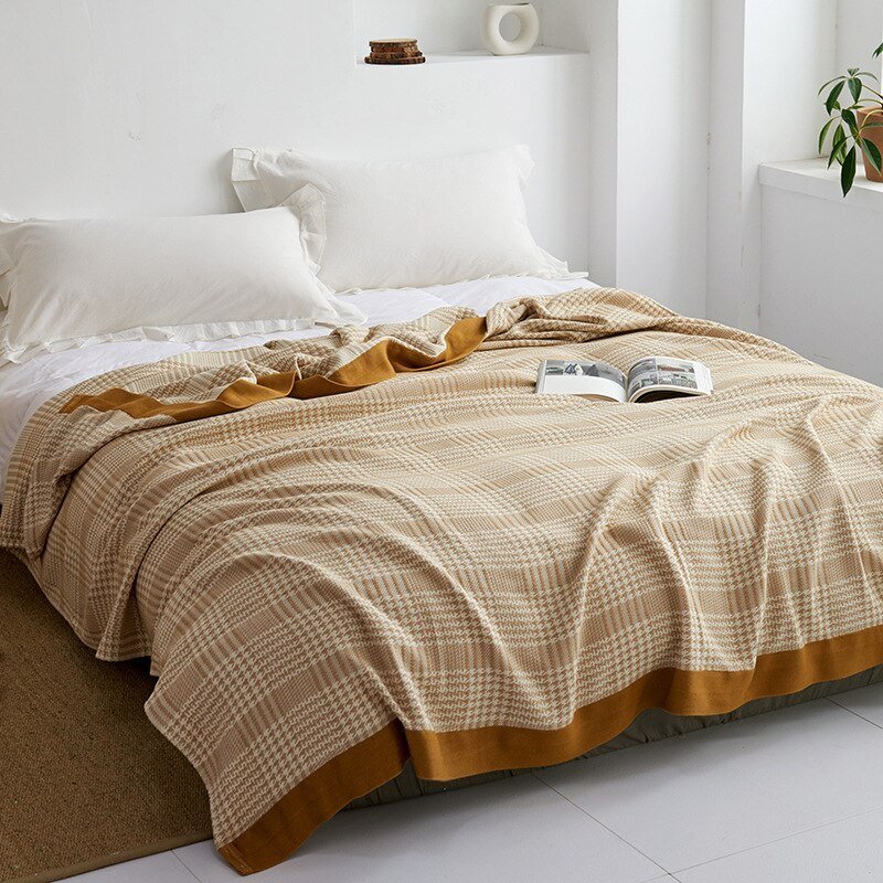 All-Season Cotton Throw Blanket – Japanese-Inspired Coverlet for Bed, Couch & Home Comfort | Thomler