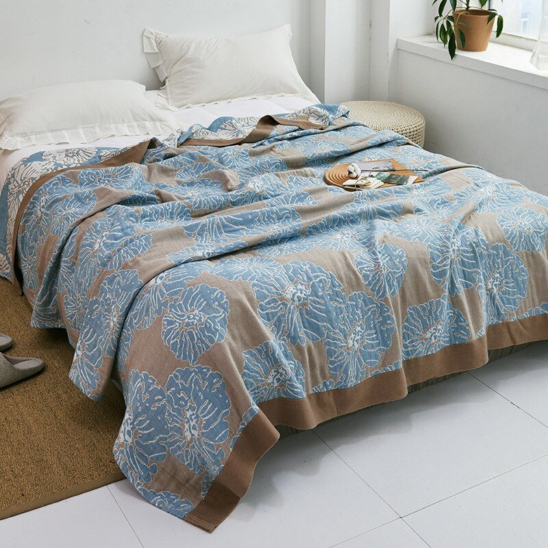All-Season Cotton Throw Blanket – Japanese-Inspired Coverlet for Bed, Couch & Home Comfort | Thomler