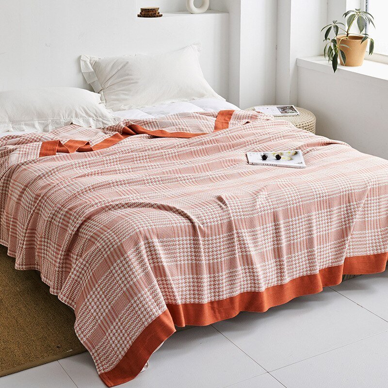All-Season Cotton Throw Blanket – Japanese-Inspired Coverlet for Bed, Couch & Home Comfort | Thomler
