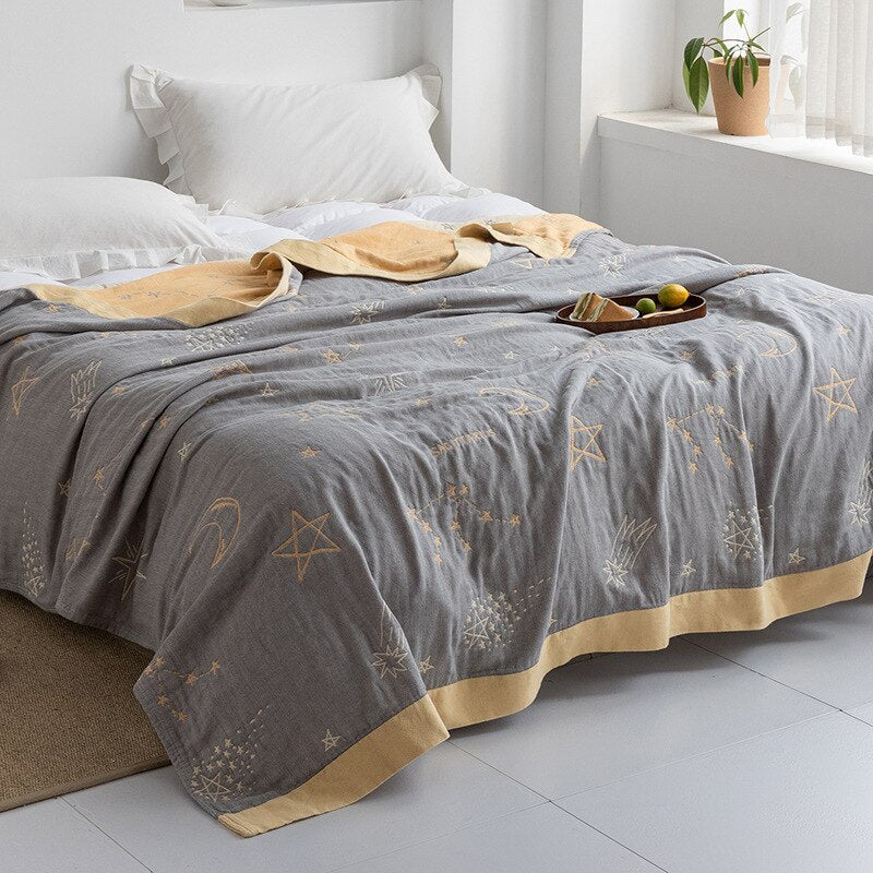 All-Season Cotton Throw Blanket – Japanese-Inspired Coverlet for Bed, Couch & Home Comfort | Thomler