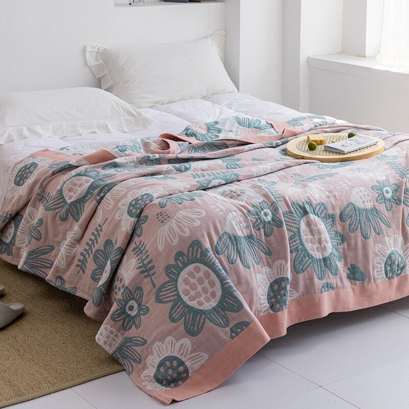 All-Season Cotton Throw Blanket – Japanese-Inspired Coverlet for Bed, Couch & Home Comfort | Thomler