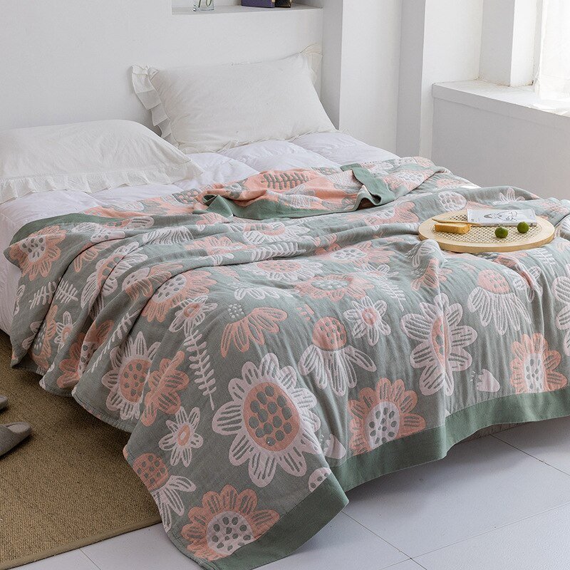 All-Season Cotton Throw Blanket – Japanese-Inspired Coverlet for Bed, Couch & Home Comfort | Thomler