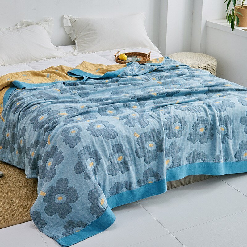 All-Season Cotton Throw Blanket – Japanese-Inspired Coverlet for Bed, Couch & Home Comfort | Thomler