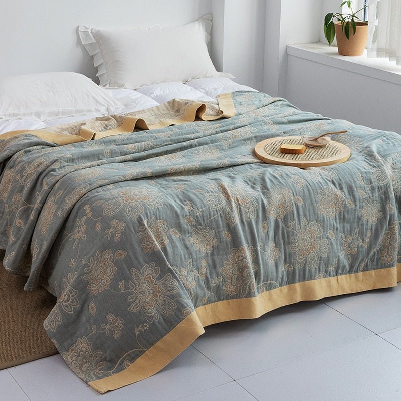 All-Season Cotton Throw Blanket – Japanese-Inspired Coverlet for Bed, Couch & Home Comfort | Thomler