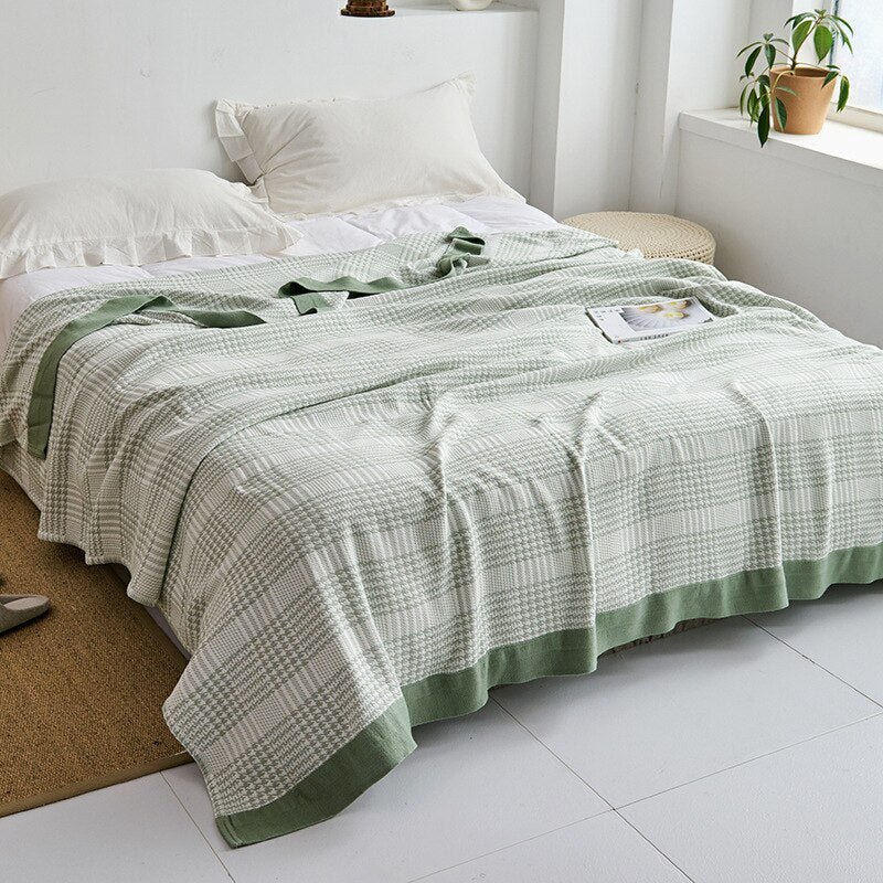 All-Season Cotton Throw Blanket – Japanese-Inspired Coverlet for Bed, Couch & Home Comfort | Thomler