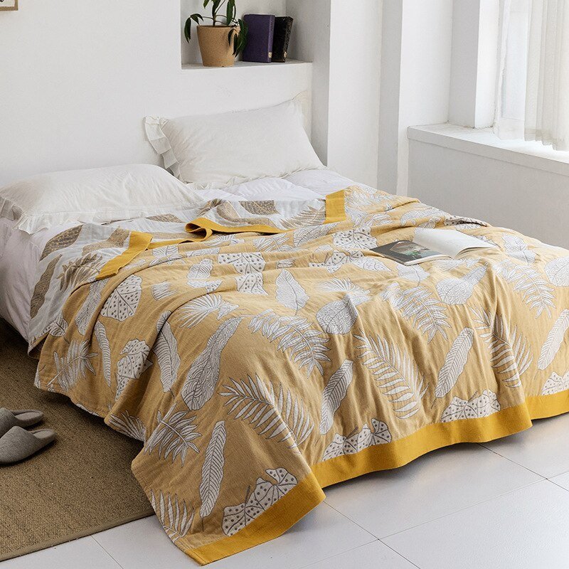 All-Season Cotton Throw Blanket – Japanese-Inspired Coverlet for Bed, Couch & Home Comfort | Thomler