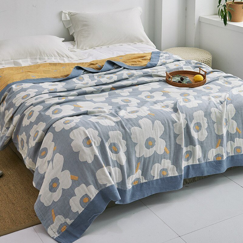 All-Season Cotton Throw Blanket – Japanese-Inspired Coverlet for Bed, Couch & Home Comfort | Thomler