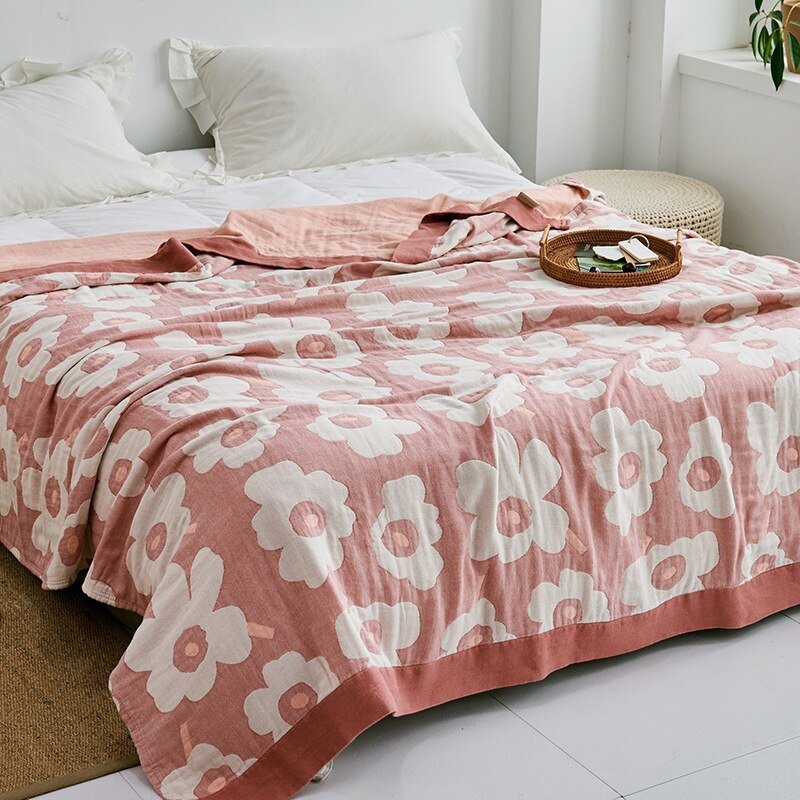 All-Season Cotton Throw Blanket – Japanese-Inspired Coverlet for Bed, Couch & Home Comfort | Thomler